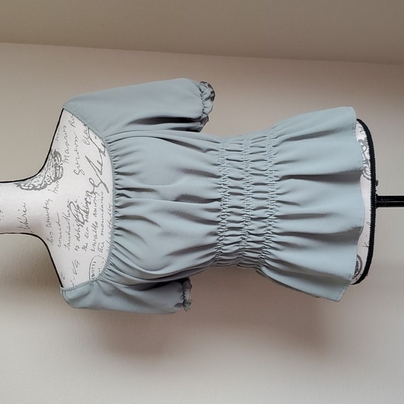 Sage green off the shoulder top - Picture 1 of 10